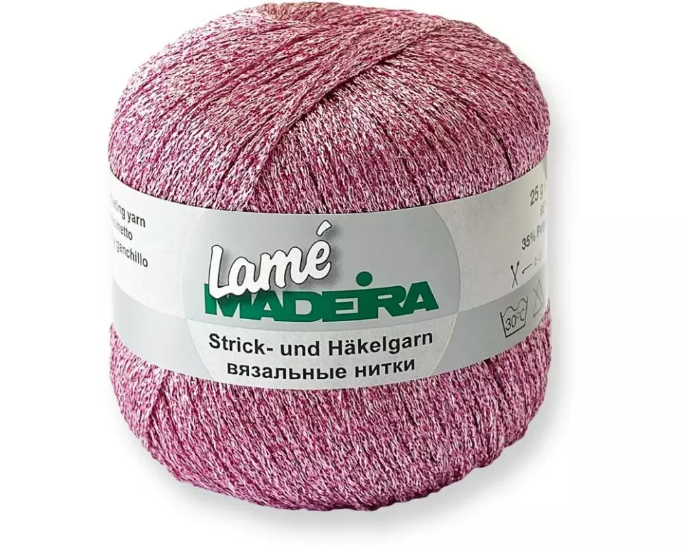 Madeira Häkel- und Strickgarn Lamé 25 g, 175 m, Rosa