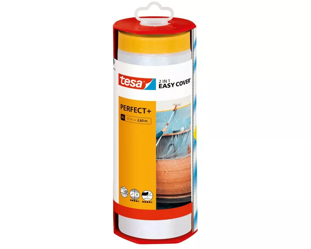 tesa Abdeckfolie Easy Cover Perfect+ Refill XL, 17 x 2.6 m