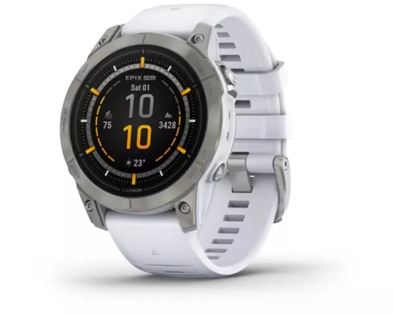 GARMIN Sportuhr Epix Pro (Gen 2) Titanium/Stone White