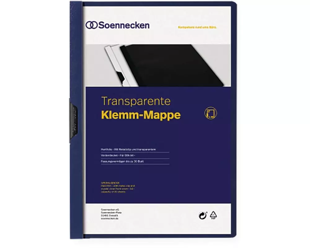 Soennecken Klemmhefter A4, Blau