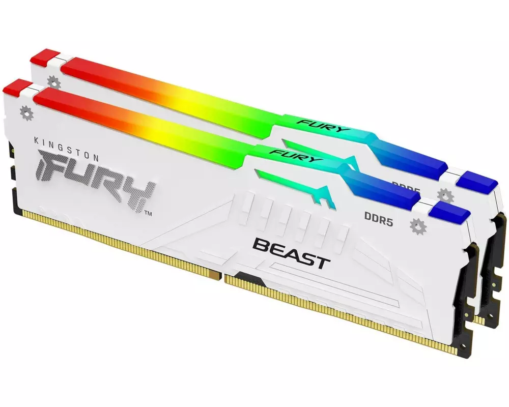 Kingston DDR5-RAM FURY Beast Weiss RGB 6000 MHz 2x 16 GB