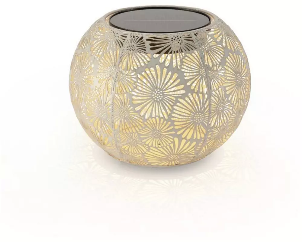 STT Laterne Antic Globe Blossom Weiss, 22 cm