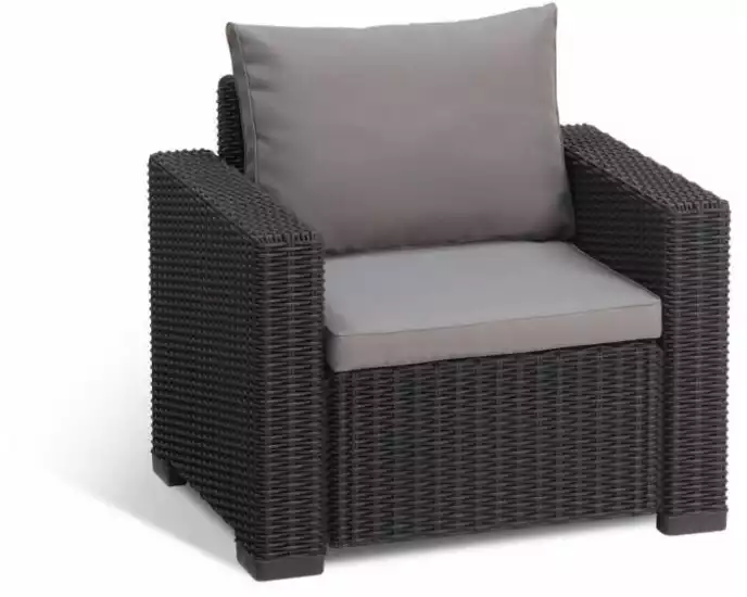 AlliBERT California Sessel 2 Stück, Graphit, inkl. Kissen