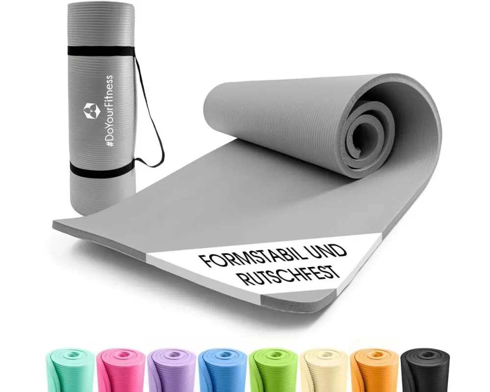 World Fitness Fitnessmatte Ashanti 190 cm x 100 cm, Grau