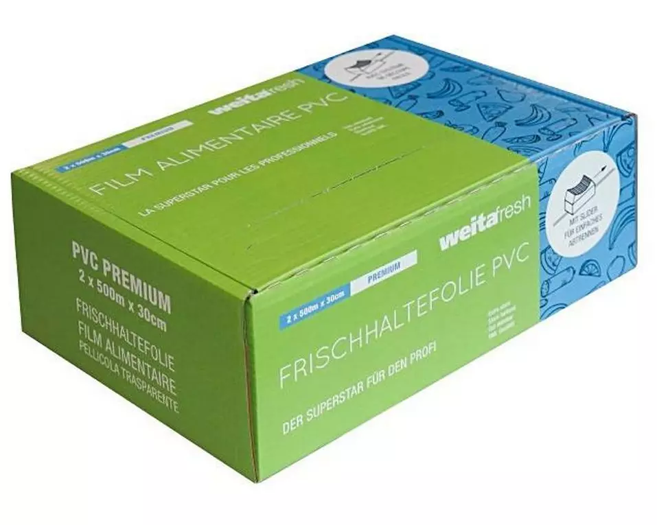 Weita Frischhaltefolie 2 x 500 m 2 Stück, Transparent, 45 cm