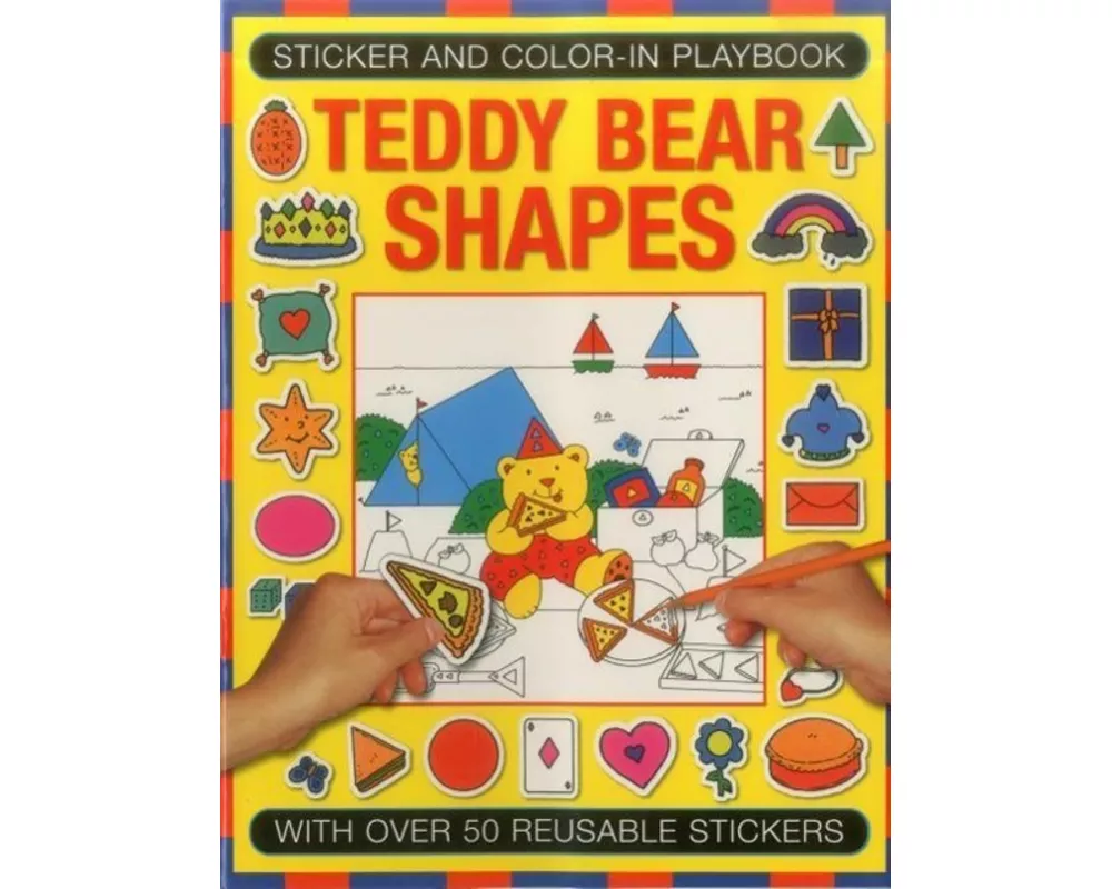 Sticker and Color-in Playbook: Teddy Bear Shapes