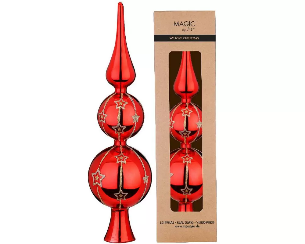 INGES CHRISTMAS DECOR Baumspitze Merry Red 31 cm, Rot