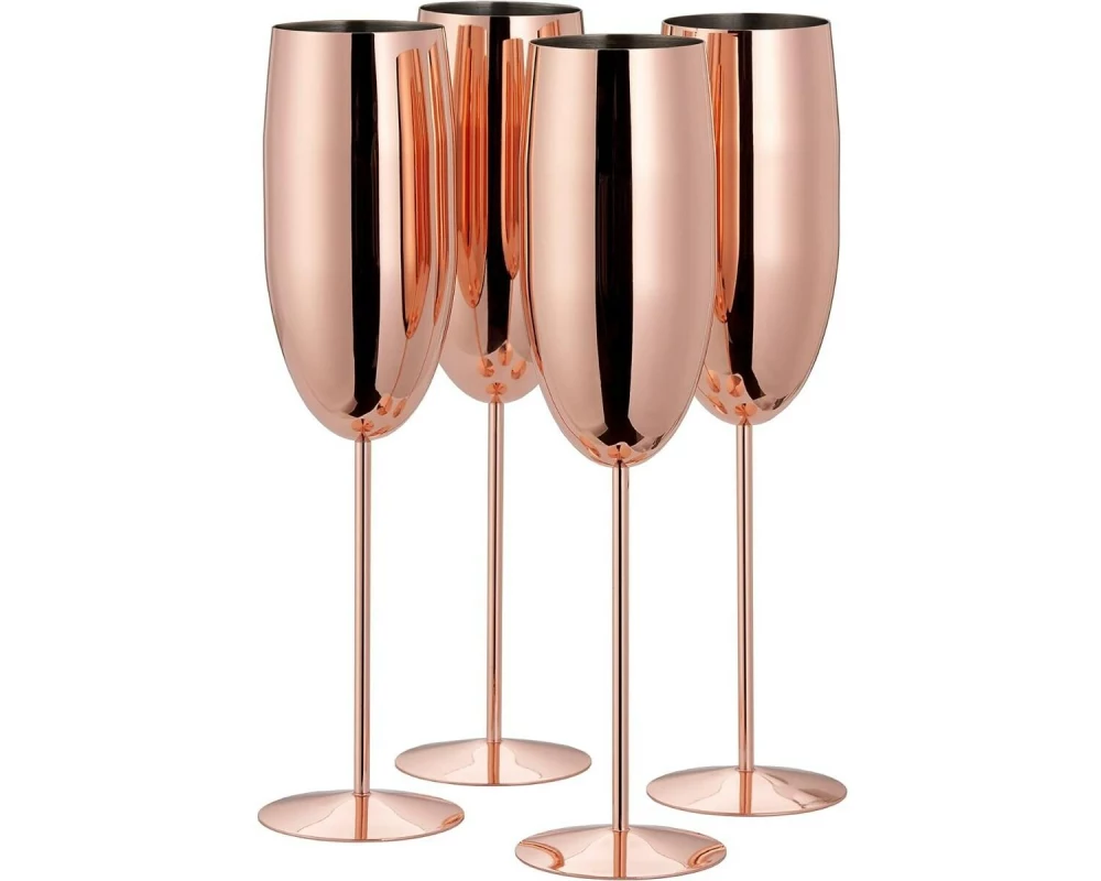 Oak & Steel Sektglas 285 ml, 4 Stück, Rosegold