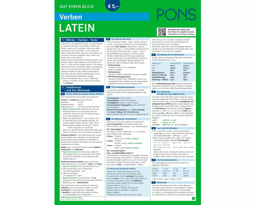 PONS Verben auf einen Blick Latein
