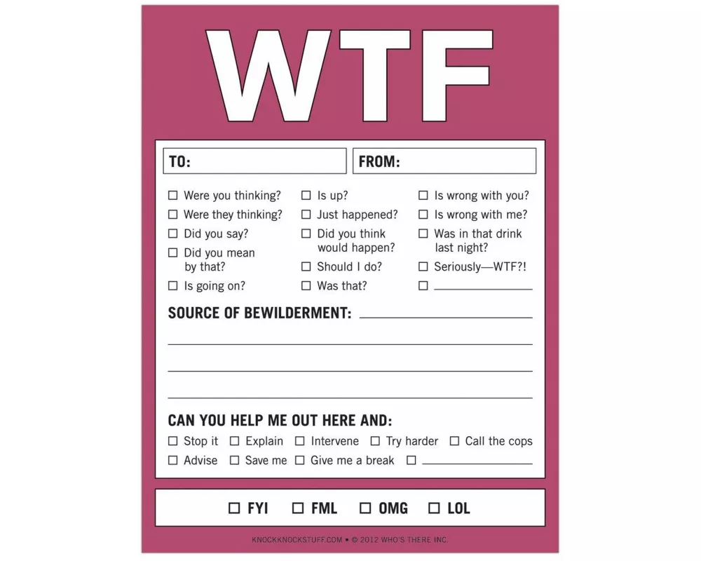 WTF Nifty Note Pad (Magenta Purple)