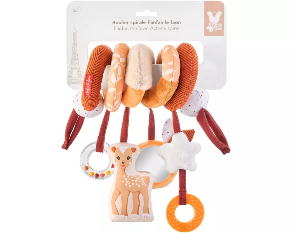 Sophie la girafe Kinderwagenspielzeug Spiral-Abakus Fanfan, das Rehkitz