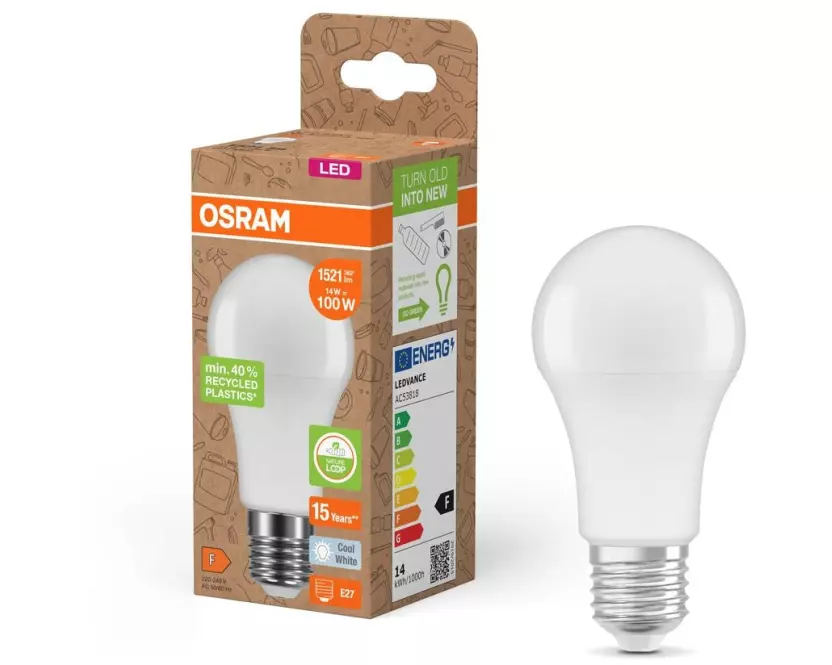 OSRAM LED PCR LAMPS WITH CLASSIC A 14W, E27, Neutralweiss (NW)