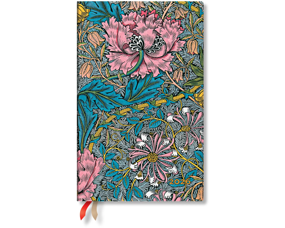 PAPERBLANKS Agenda Chèvrefeuille Rose 2026 FF1090-7 1W/2S HOR Maxi SC FR 13.5x21cm