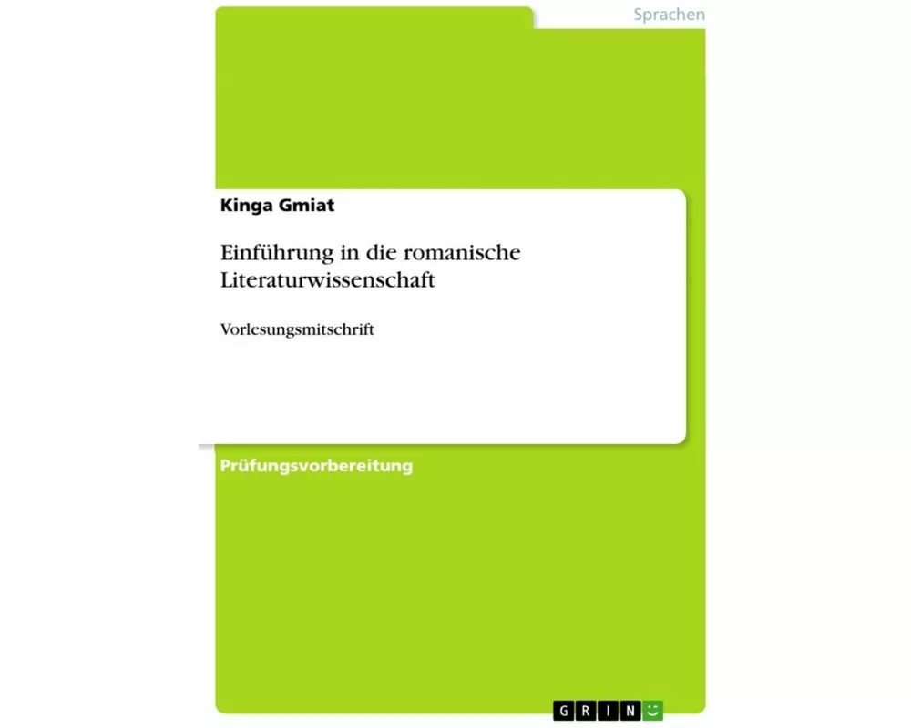 Einführung in die romanische Literaturwissenschaft