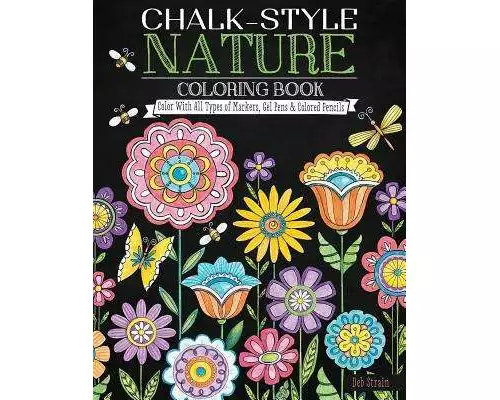 Chalk-Style Nature Coloring Book