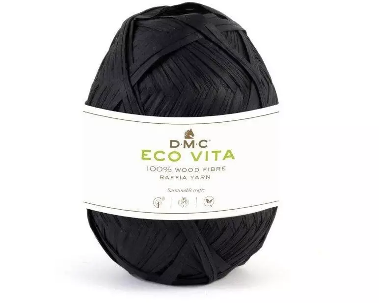 DMC Stoffgarn Eco Vita Raffia 50 g, Schwarz