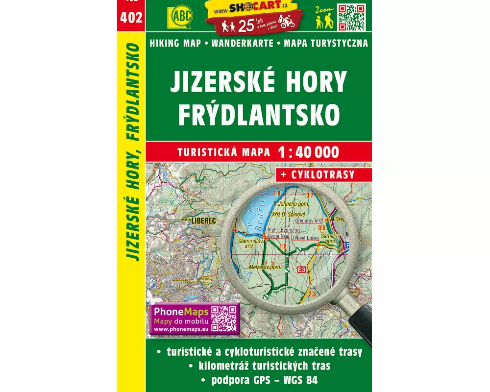 Wanderkarte Tschechien Jizerske hory, Frydlantsko 1 : 40 00