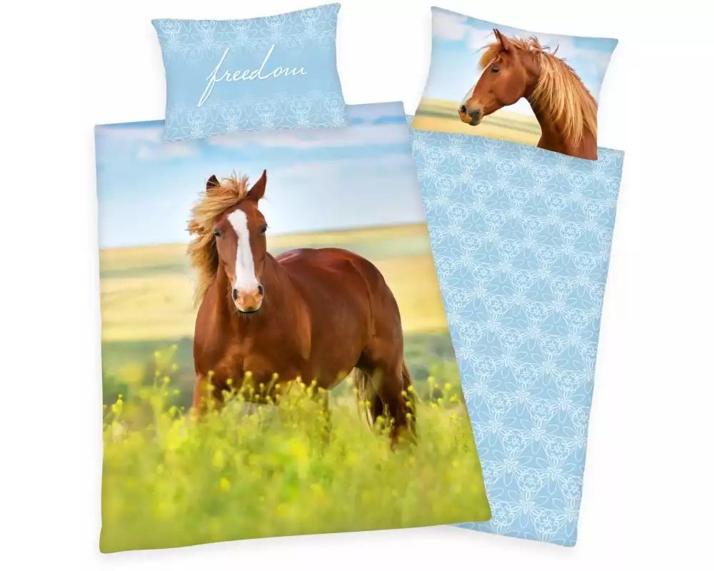 Herding Kinder Bettwäschegarnitur Pferd 160 x 210 cm
