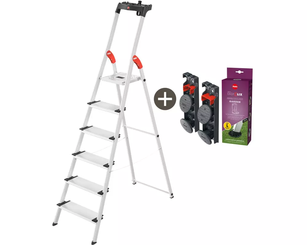 Hailo Bockleiter L80 ComfortLine Garden 6 Stufen