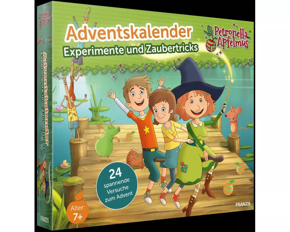 FRANZIS 67202 - Petronella Apfelmus Adventskalender - Experimente und Zaubertricks, 24 spannende Versuche zum Advent, für Kinder ab 7 Jahren