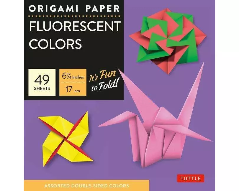 Origami Paper - Fluorescent Colors - 6 3/4" - 48 Sheets