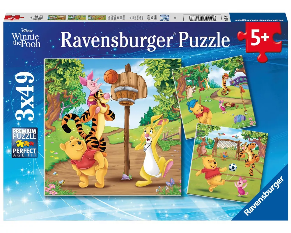 Kinderpuzzle 3x49 Teile - Disney Winnie Puuh - Tag des Sports