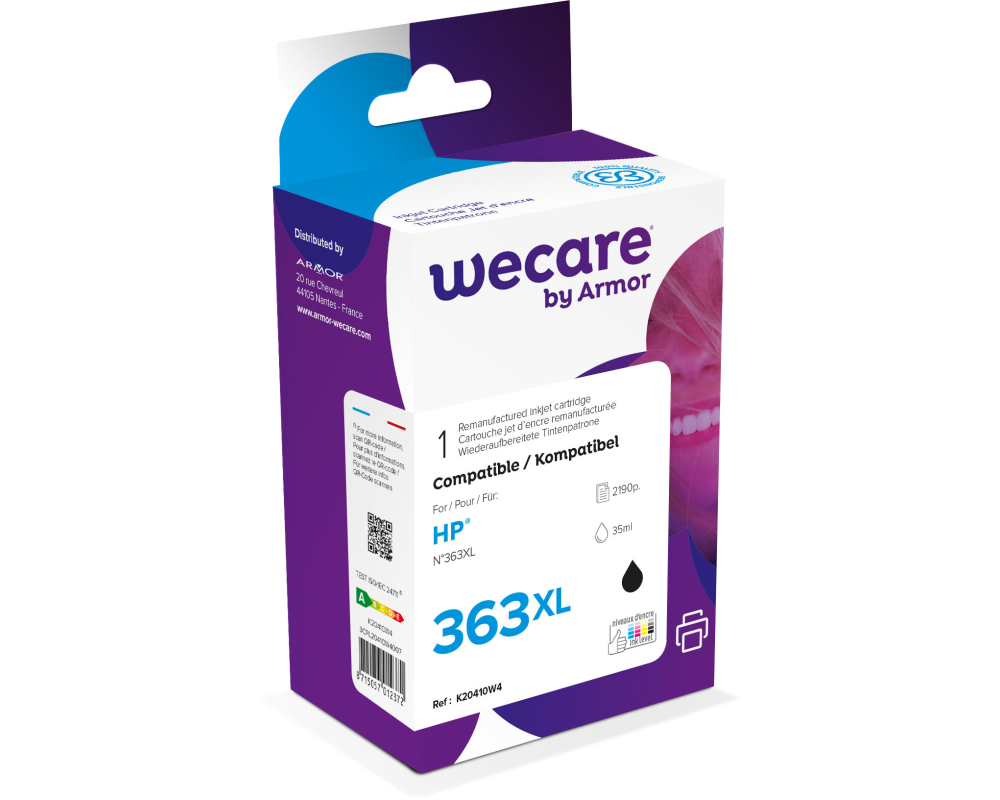 WECARE Tinte 363 rebuilt schwarz C8721EEWE zu HP PhotoSmart 8250 35ml