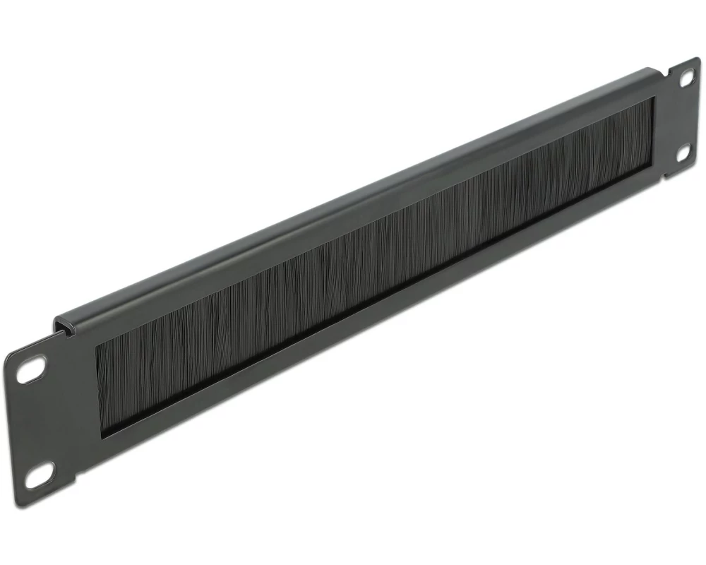 Delock Bürstenleiste 1HE , Schwarz