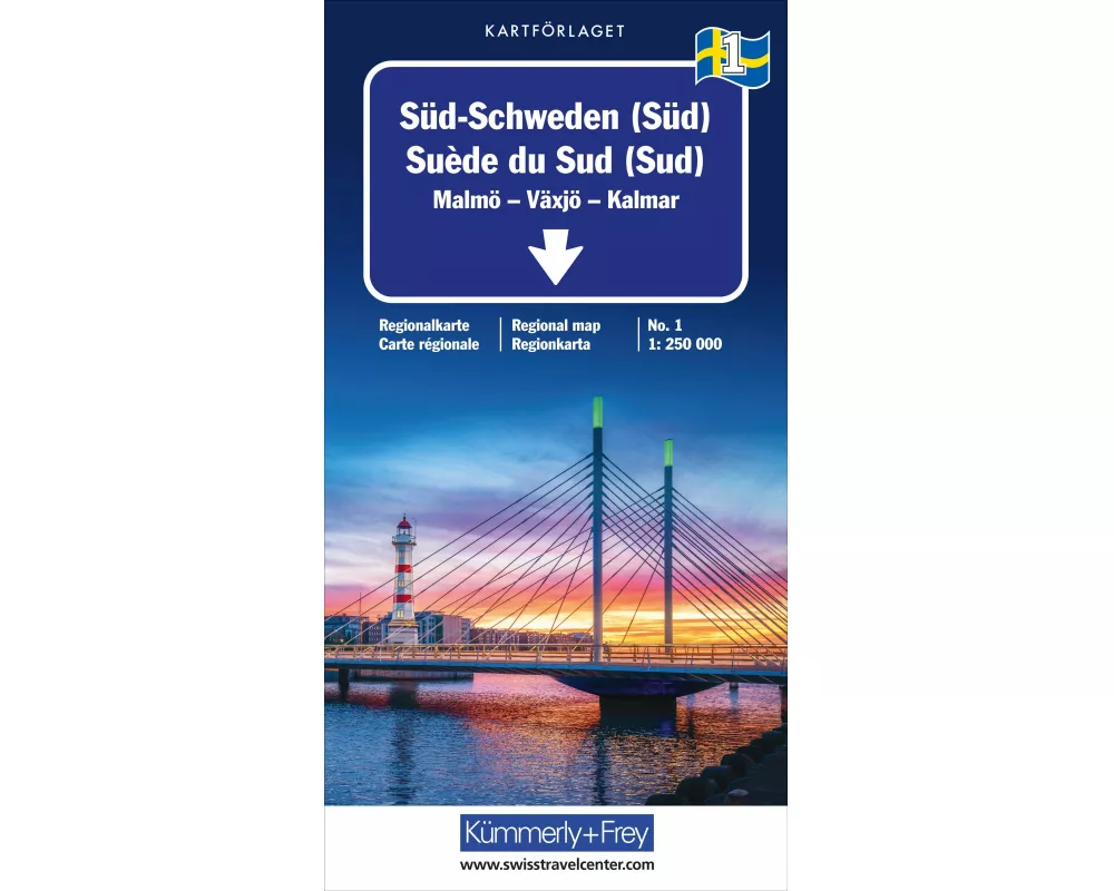 Kümmerly+Frey Regional-Strassenkarte 1 Süd-Schweden (Süd) 1:250.000