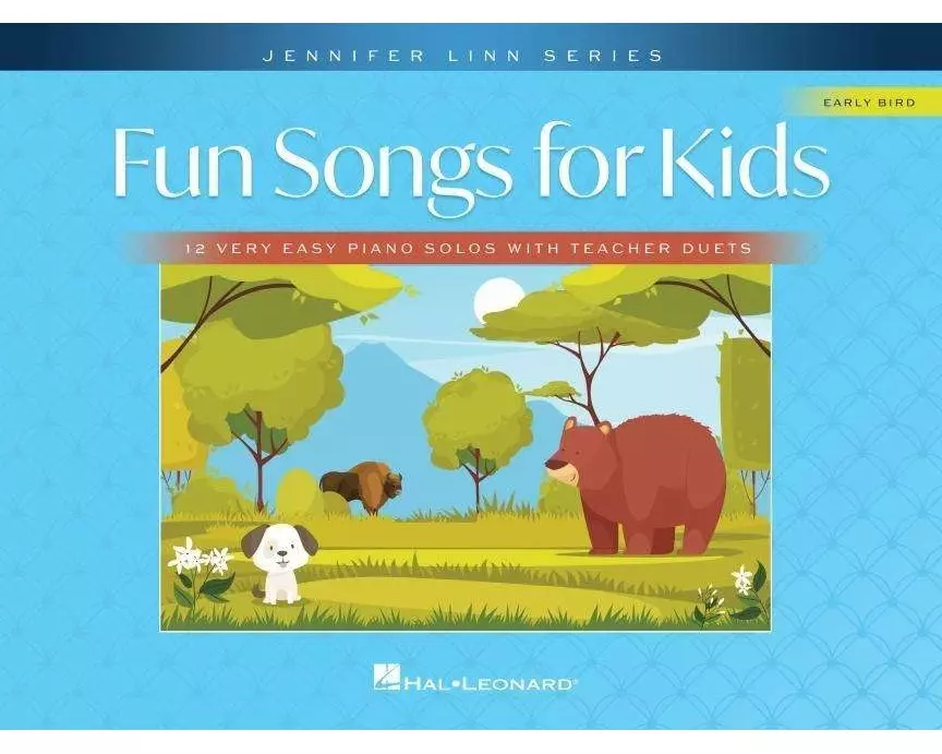 Fun Songs for Kids: 12 Very Easy Piano Solos with Teacher Duets - Jennifer Linn Series