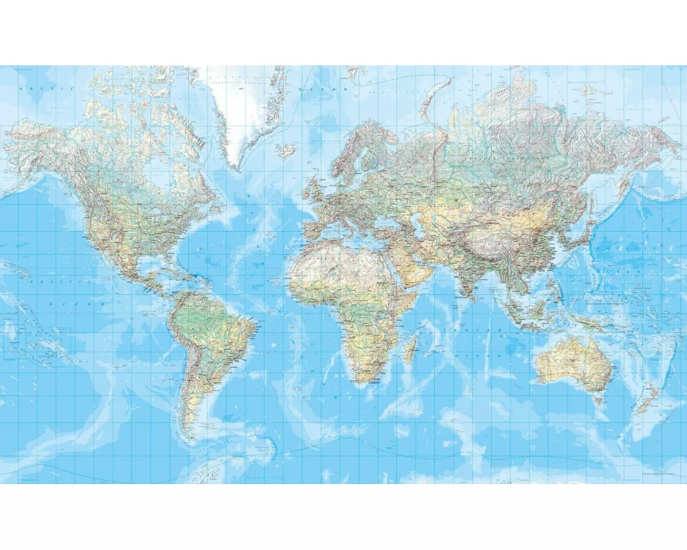 Kümmerly+Frey Weltkarte physikalisch Poster 1:20 Mio