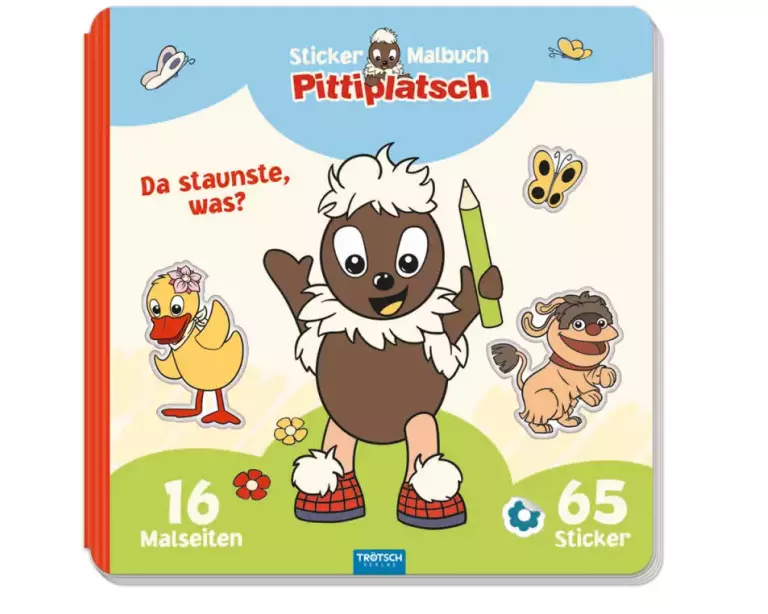 Trötsch Unser Sandmännchen Malbuch Stickermalbuch Pittiplatsch