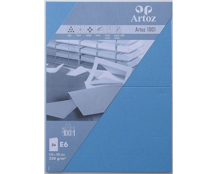 ARTOZ Karten 1001 E6 107372264 220g, marienblau 5 Blatt