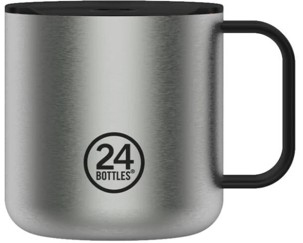 24Bottles Tasse Casa Brushed Steel 340 ml, 1 Stück