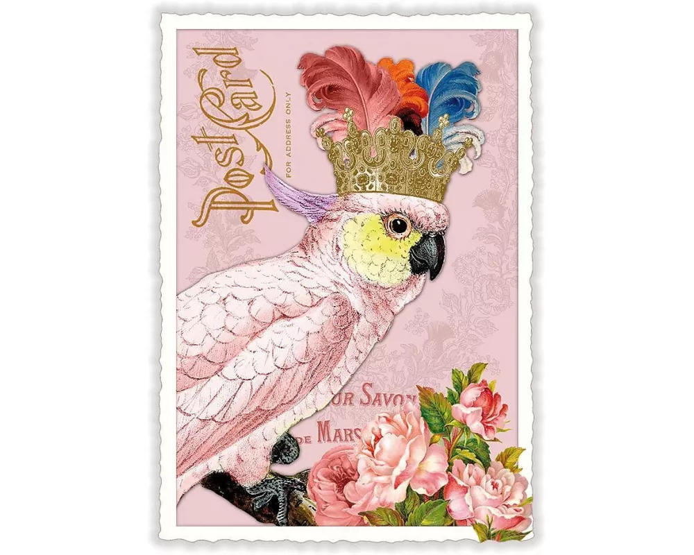 Postkarte / Kakadu / hoch / blanko