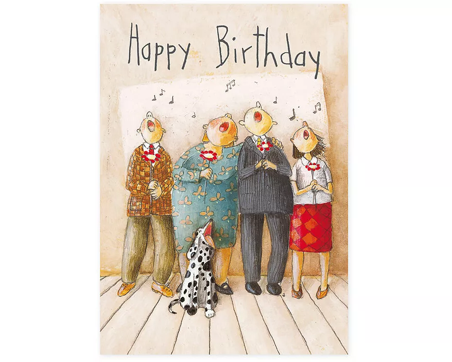 Postkarte. Bunte Grüsse / mit Geburtstagschor / Hoch