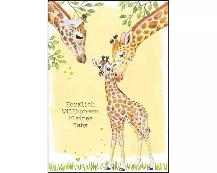 Doppelkarte. Giraffenbaby, Normalpapier