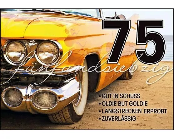Doppelkarte / 75. Geburtstag (Auto)