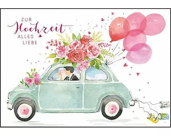 Doppelkarte. Zur Hochzeit (Auto)