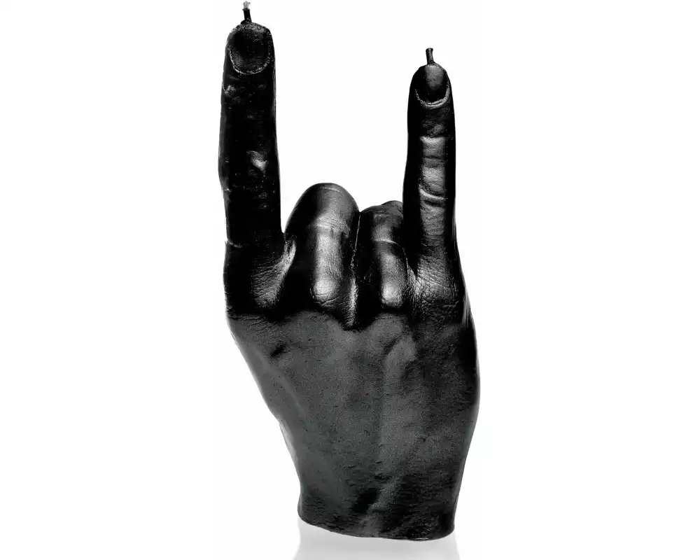 Candellana Kerze Hand Rock Schwarz metallic