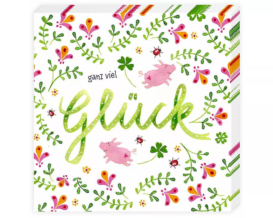 Cocktailserviette. Glücksschwein