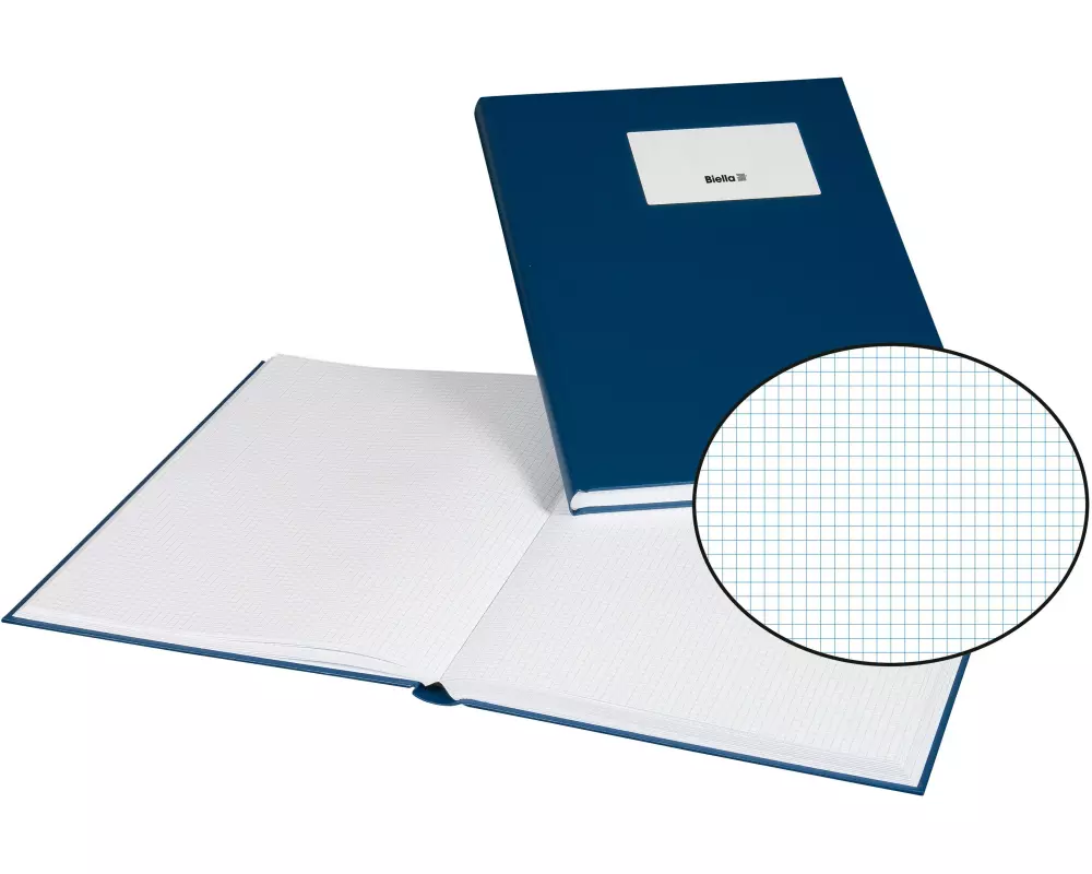 Biella Notizbuch A4, Kariert, Blau