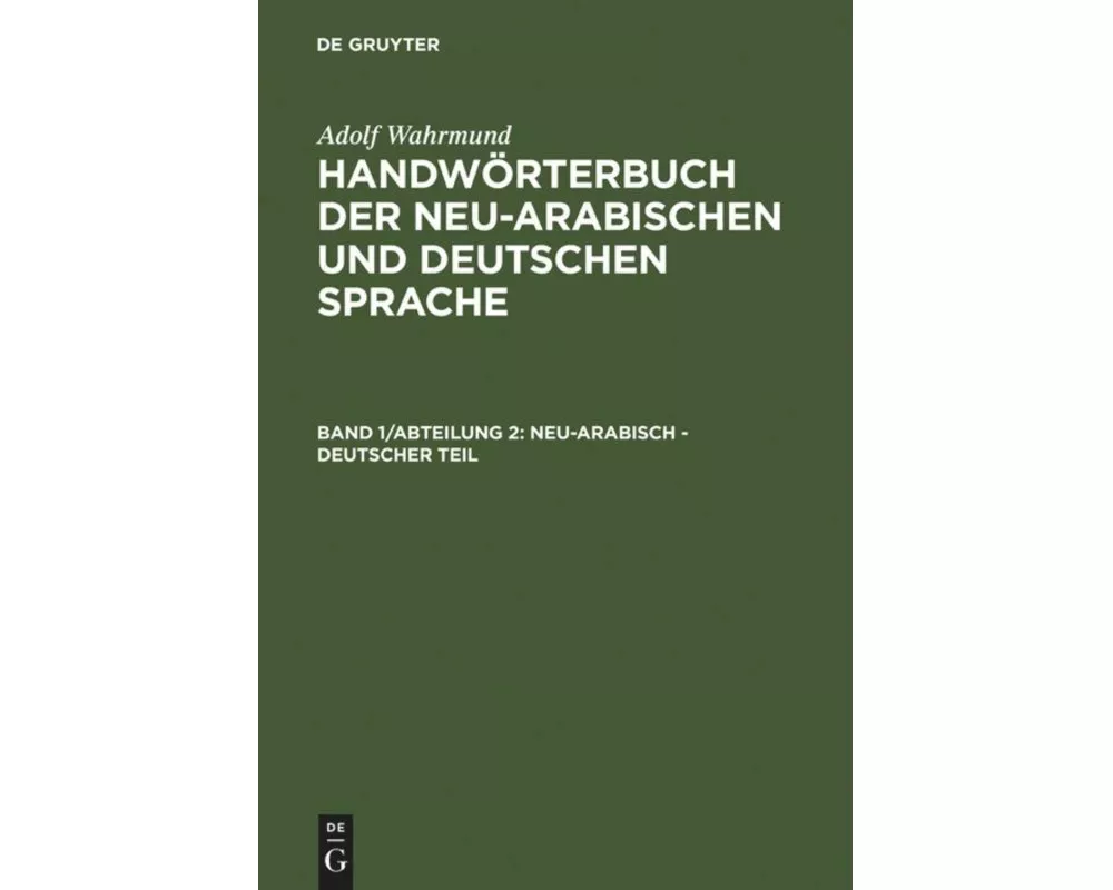 Neu-arabisch - deutscher Teil