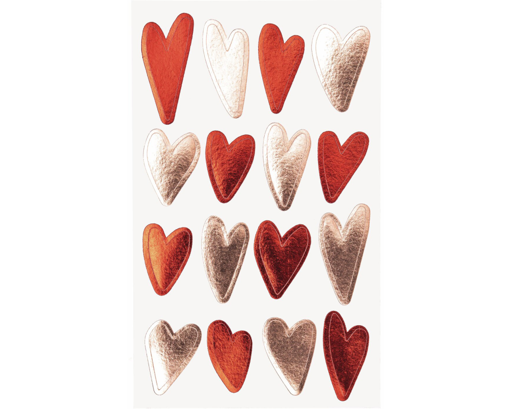 RICO DESIGN Sticker Herzen 99001.78.07 rosa, rot, 48 Stück