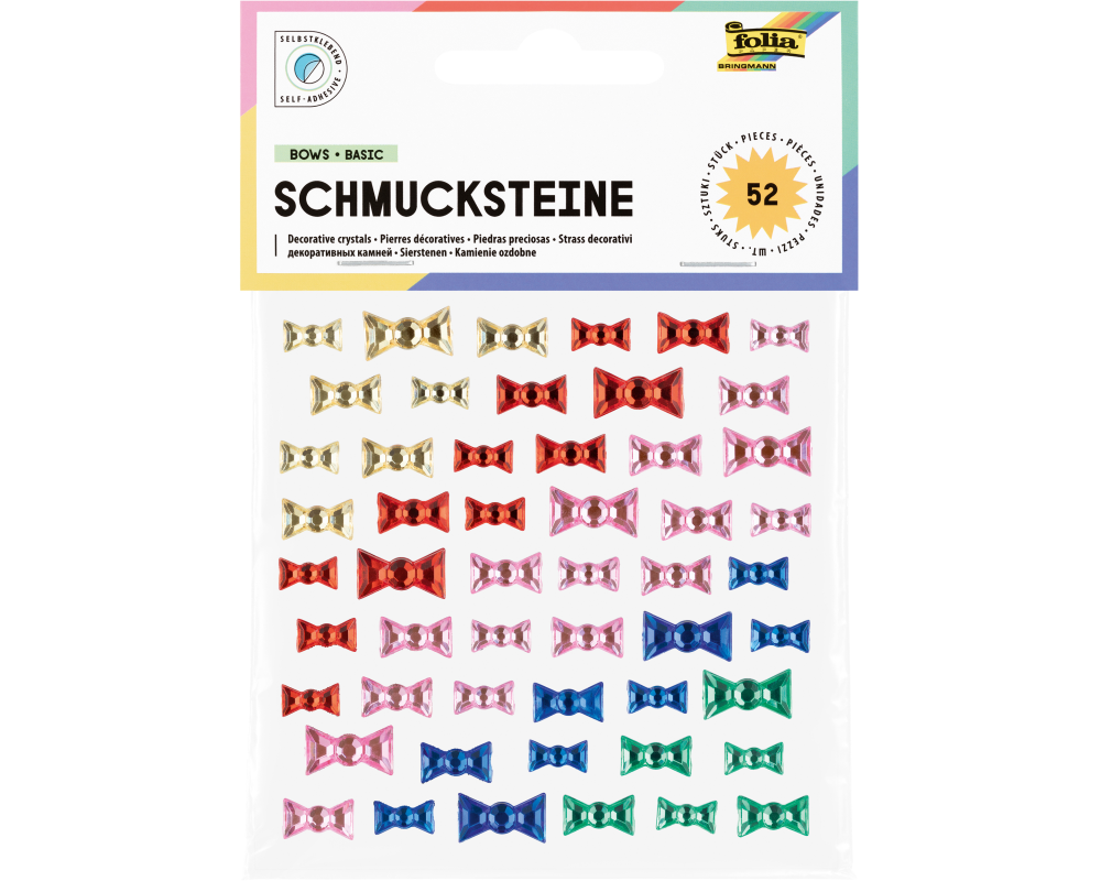 FOLIA Schmucksteine 12317 Bows Basic 52 Stück