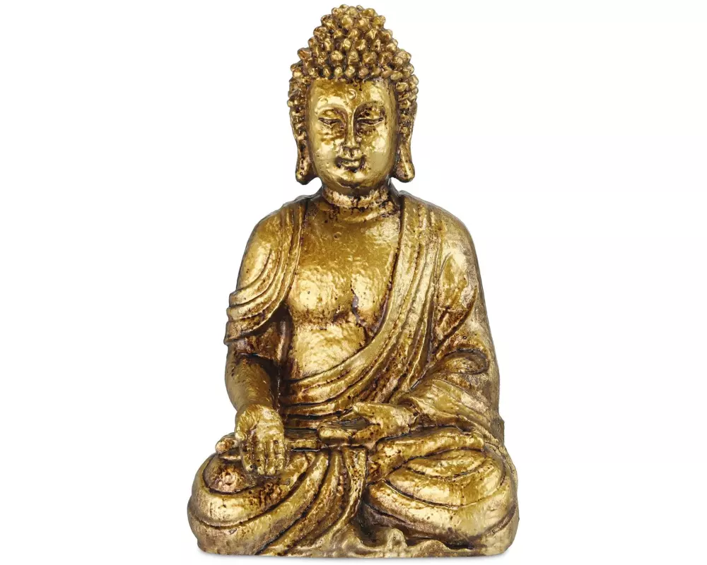 relaxdays Dekofigur Buddha Gold