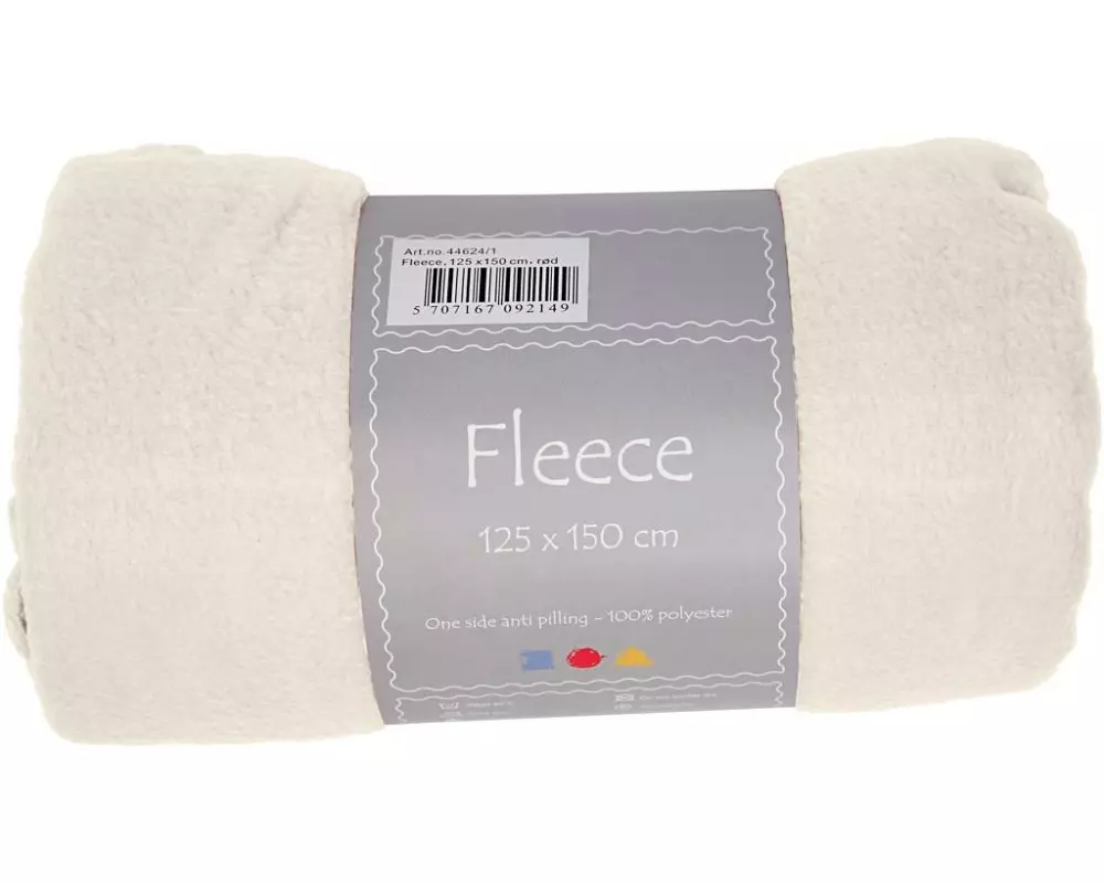 Creativ Company Fleece 150 cm x 125 cm, Weiss