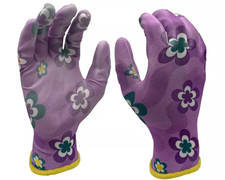 FTM Gartenhandschuh Polyester, 8/M, Lila/Mehrfarbig