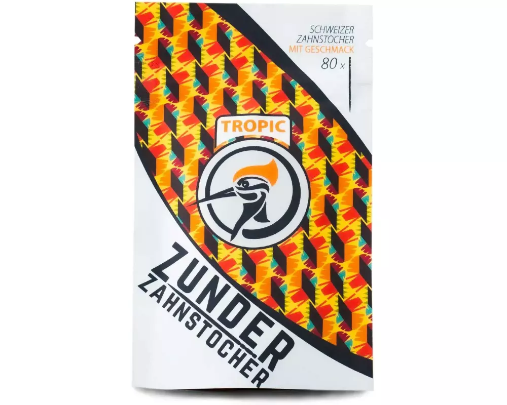 Zunder Zahnstocher Zahnstocher Tropic im praktischen Beutel 80 Stück