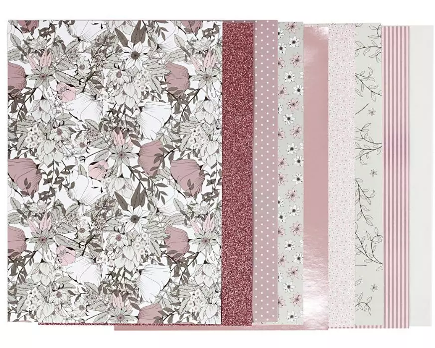 Creativ Company Bastelpapier Vivi Gade-Design 20 x 30 cm, 24 Blatt